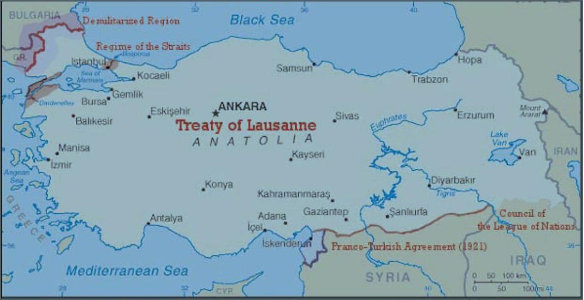 L'assetto della Turchia dopo il Trattato di Losanna del 1923