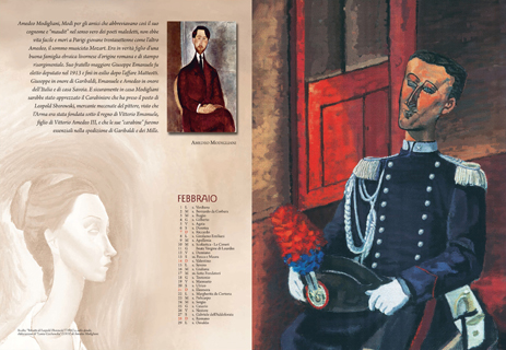 Calendario Storico dell'Arma dei Carabinieri - mese di Febbraio - pittore Amedeo Modigliani