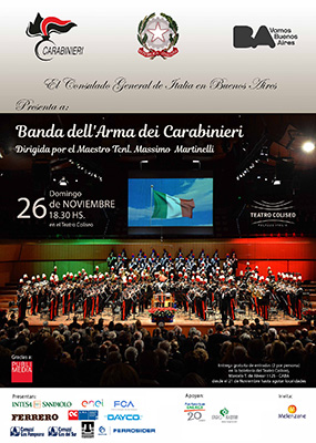 Tournée della Banda musicale della'Arma dei Carabinieri in Argentina