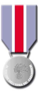 Recto della Medaglia d'argento al valore dell'Arma dei Carabinieri