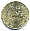 1999 - Faccia anteriore della moneta da lire 200