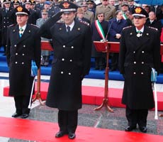 Il Comandante Generale Luciano Gottardo tra i generali Cirese e Lo Sardo