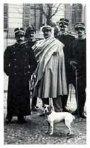 Immagine fotografica testimoniante la predilezione da parte dei Carabinieri per un cagnolino quale "mascotte".