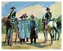 Uniformi dei Carabinieri del periodo post-unitario in un bozzetto di Quinto Cenni.