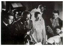 Gino Cervi, Leonardo Cortese e Maria Denis in &quot;La fiamma che non si spegne&quot;, regia di Vittorio Cottafavi 1949