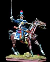 1848 - Carabiniere a cavallo in grande uniforme - Figurino dipinto da Angelo Renato Boggia