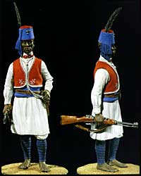 1914 - Zaptiè del Corpo di Polizia Somala - Figurino dipinto da Angelo Renato Boggia